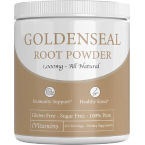 Goldenseal Powder - Goldenseal - Echinacea Goldenseal - Goldenseal Root - Goldenseal Root Powder - Goldenseal Powder for Sinuses - 1,000mg per Serving - 115 Servings