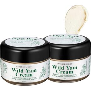 Wild Yam Cream for Hormone Balance: Natural Formula for Hot Flashes Night Sweats - Estrogen Progesterone Free 2 Pack