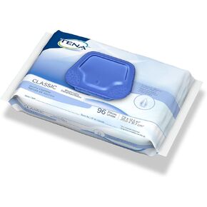 TENA Scented Aloe/Vitamin E/Chamomile Cleansing Wipes, Alcohol-Free, 96 Count, 6 Packs, 576 Total