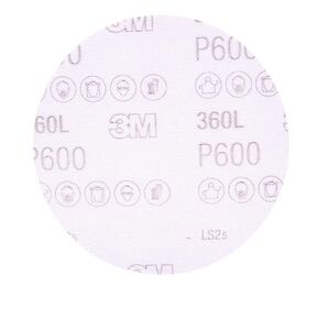 3M Hookit Film Disc 360L - P600 Grit Sanding Disc - Hook and Loop Backing - Clear Coat, Composite, Wood - For Random Orbital Sanders - 5"