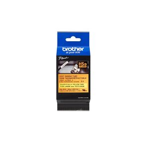 Brother HSe651E 21mm (0.82in) Black on Yellow 3:1 Heat Shrink Tube