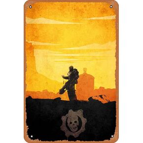 علامة معدنية Muecddoa - لعبة فيديو بسيطة Gear of War Phoenix - لافتة قصدير ذات مظهر عتيق مقاس 8 × 12 بوصة، بار، ديكور حائط فني على شكل كهف للرجال. in Kuwait