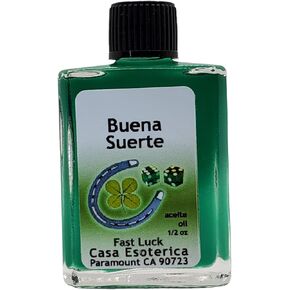 Fast Luck Oil (Buena Suerte Aceite) Spiritual Anointing Oil by CASA ESOTERICA MAGICK SPACE - Good Fortune - Attract Abundance, Success & Opportunities-0.5 FL OZ (1 Pack)