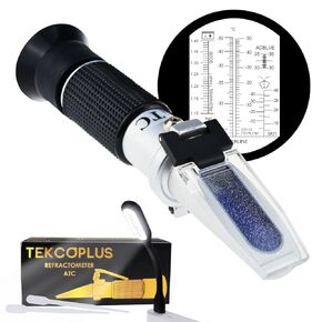 6 in 1 Automotive Car Refractometer with ATC Windshield Fluid, Coolant Charge Specific Gravity Density Condition