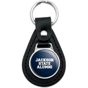 GRAPHICS & MORE Black Leather Jackson State University Alumni Keychain