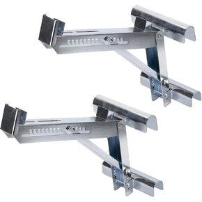 Baoz Ladder Jacks 1 Pair, 2-Rung Short Body Extension Ladder Jack Tool to 20-Inch Width for Working Stage，Secure and Stable, Sliver