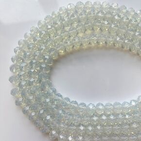 440Pcs Briolette Glass Beads for Jewelry Making, 4mm Faceted Crystall Beads for Bracelets Making, Rondelle Pink Glass Beads Bulk for Crafts Wine Charms Wind Chimes Suncatchers