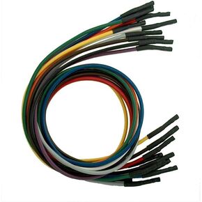 0.025" Square Socket Test Lead Jumper (22 AWG PVC - 12" Long) - Set of 10: Assorted Colors