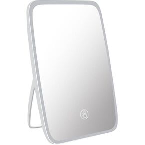 by Imirror Makeup Mirror with Led Lights, Make up Mirror with Touch Button Brightness Adjustable and Portable, White