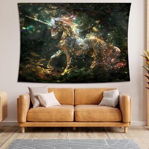 نسيج ARFBEAR يونيكورن، نسيج كرتوني، نسيج حيوانات خيالي ملون، نسيج جمالي لغرفة النوم وغرفة المعيشة والنوم 51.2 × 59.1 بوصة (130 * 150 سم) in Kuwait