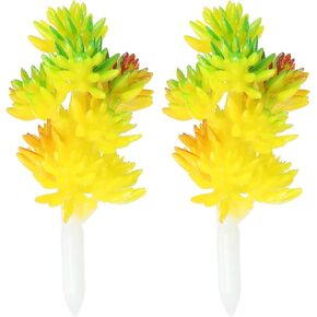 PATIKIL Artificial Succulent Plants, 2 Pack Fake Succulents Plant Unpotted Realistic Textured Succulents for Home Landscape Decoration, Yellow