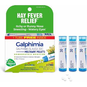 Boiron Galphimia Glauca 30C Homeopathic Medicine for Hay Fever Relief, Itchy or Runny Nose, Sneezing, and Watery Eyes - 3 Count (240 Pellets)