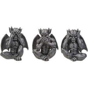 Pacific Giftware Hear, See, Speak No Evil Gargoyles Figurine, 5.98-inch Height, Resin, Table Decoration