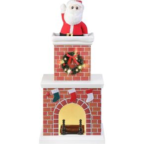 Mr. Christmas 18" Animated Santa in Chimney - White