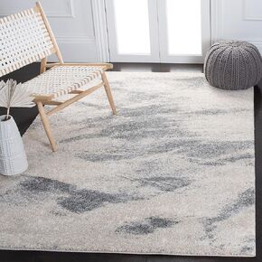 SAFAVIEH Retro Collection Area Rug - 6' x 9', Grey & Ivory, Modern Abstract Design, Non-Shedding & Easy Care, Ideal for High Traffic Areas in Living Room, Bedroom (RET2891-8012)