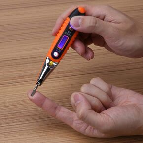 Voltage Tester Pen,12-220V AC Electric Voltage Power Detector Sensor Tester Non- Pen Stick with Digital Display Screen (1#)