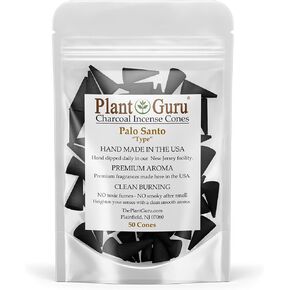 Palo Santo Charcoal Incense Cones 1" TOPFLOW - 50 Pack - Natural Scented Cones Handmade Hand Dipped