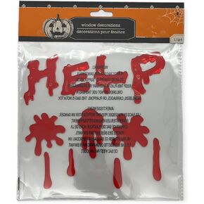 Halloween Bloody Gel Window Cling Stickers ~ HELP