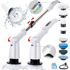 Electric Spin Scrubber Bathroom 2024,Shower Scrubber with Long Handle&Shower Cleaner Brush Electric(Electric Brush for Cleaning).Spin Brush for Cleaning Bathroom,Electric Cleaning Brush,Spin Scrubber