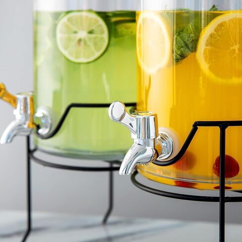 2 Pack Drink Dispenser with Stand Beverage Dispenser 1 Gallon Glass Drink Dispensers for Parties Lemonade Sangria Dispenser Water jug dispenser in Saudi Arabia