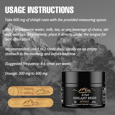 شيلاجيت راتنج شيلاجيت العضوي النقي من الهيمالايا - 600 مجم مكمل شيلاجيت من الدرجة الذهبية مع 85+ من المعادن النزرة وحمض الفولفيك، ودعم مناعة الطاقة للرجال والنساء، مصنوع للولايات المتحدة الأمريكية، 50 جرامًا in Kuwait