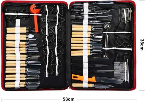 Yosoo 80PCS/Set Culinary Carving Tool Kit,Chrome steel Culinary Carving Peeling Tools Kit,for Fruit Vegetable Garnishing Carving Slicing including Carry Bag Halloween Pumpkin Carving Kit in Saudi Arabia