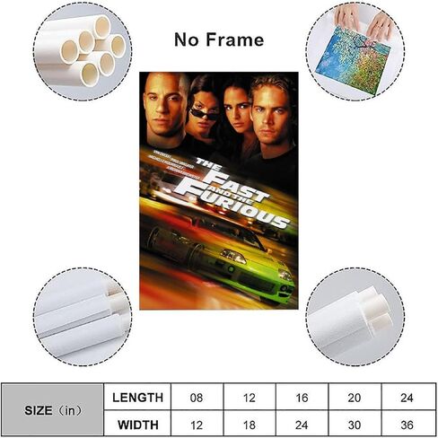 Movie Poster The Fast And The Furious Poster Canvas Wall Art Painting Living Room Posters for Bedroom Decor 12x18inch(30x45cm) in Saudi Arabia