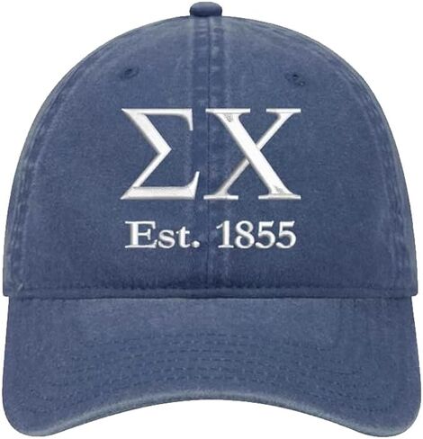 Sigma Chi Fraternity Baseball Hat - SX Embroidered Greek Letter Cap - Unstructured Fraternity Hat in Saudi Arabia
