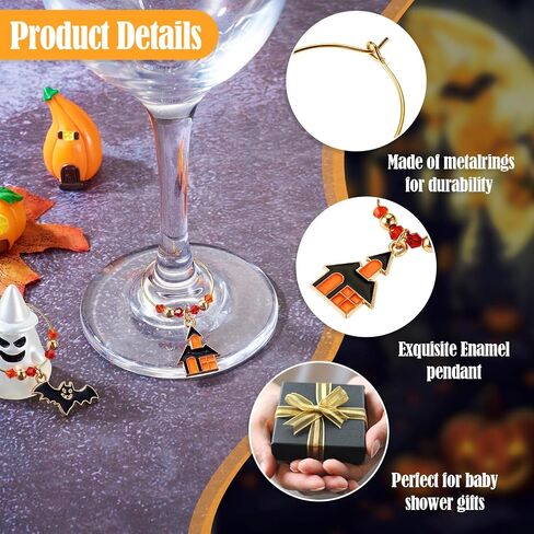 Beadthoven Wine Glass Charms Set, Goblet Drink Markers Tags Identification Wine Glass Markers for Party in Saudi Arabia