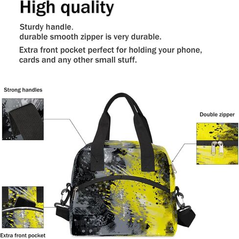 Letter J Fashion Insulated Lunch Bag Mother's Day Gift Lunch Box for Women Girl with Shoulder Strap Tote Bag Reusable Large Containers Meal Prep for School Work Picnic Thermal Cooler Bag in Saudi Arabia