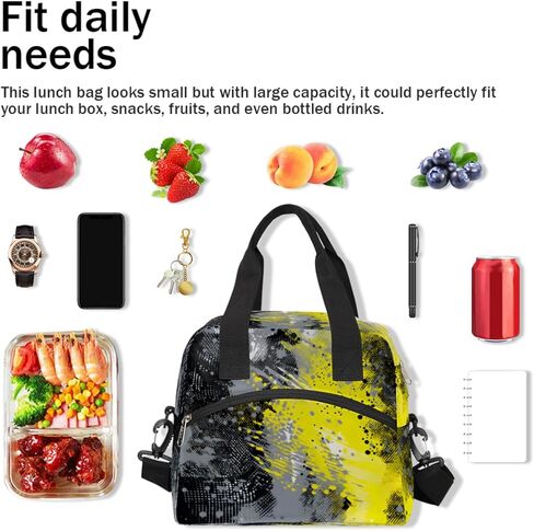Letter J Fashion Insulated Lunch Bag Mother's Day Gift Lunch Box for Women Girl with Shoulder Strap Tote Bag Reusable Large Containers Meal Prep for School Work Picnic Thermal Cooler Bag in Saudi Arabia