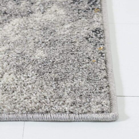 SAFAVIEH Adirondack Collection Area Rug - 4' Square, Grey & Yellow, Modern Abstract Design, Non-Shedding & Easy Care, Ideal for High Traffic Areas in Living Room, Bedroom (ADR134H) in Saudi Arabia