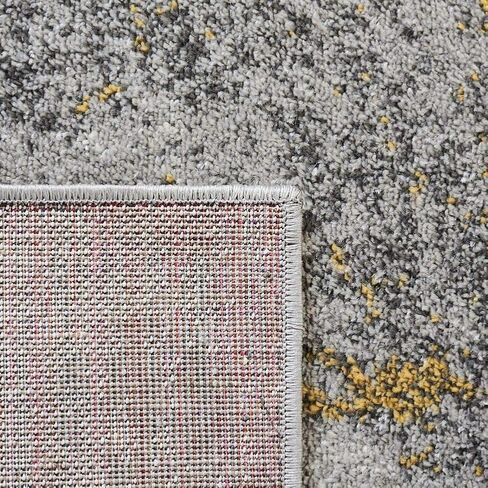 SAFAVIEH Adirondack Collection Area Rug - 4' Square, Grey & Yellow, Modern Abstract Design, Non-Shedding & Easy Care, Ideal for High Traffic Areas in Living Room, Bedroom (ADR134H) in Saudi Arabia