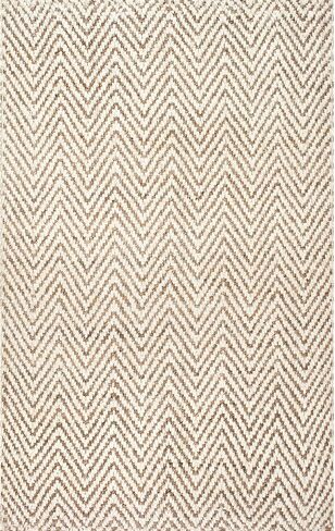 nuLOOM Vania Chevron Jute Area Rug, 6x9, Off-white in Saudi Arabia