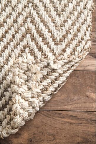 nuLOOM Vania Chevron Jute Area Rug, 6x9, Off-white in Saudi Arabia