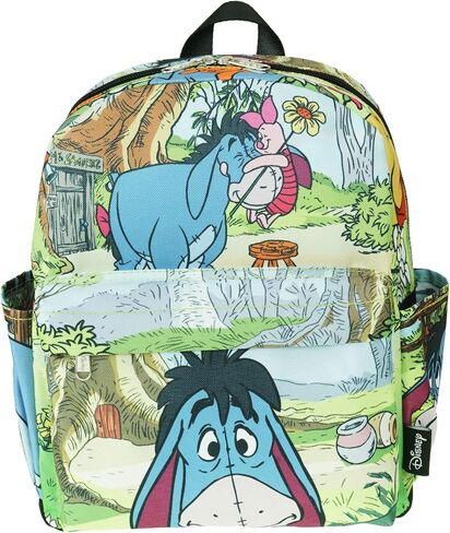مجموعة حقيبة ظهر Eeyore - حزمة من حقيبة ظهر صغيرة ويني ذا بوه مقاس 12 بوصة مع جيب أمامي وزجاجة ماء | حقيبة كتف على شكل محفظة عصرية من ديزني in Saudi Arabia