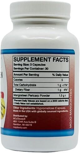Freeze Dried Mangosteen Pericarp Capsules, 1.5 grams per Serving, 90 Veggie Capsules per Bottle, Xanthone Rich in Saudi Arabia