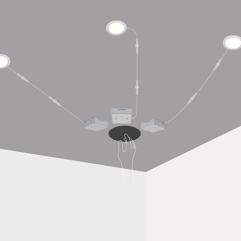 سلك تمديد EDISHINE بطول 6 أقدام، كابل تمديد 24AWG 300V 80 درجة مئوية 3 دبابيس فقط للإضاءة المريحة LED (B0BG3WCRGD/B09FJ8HZD6)، ملحقات إضاءة السقف لغرفة المعيشة، الطابق السفلي، 6 عبوات in Kuwait