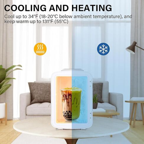 Simple Deluxe 4L/6 Can Mini Fridge, Portable Cooler & Warmer Freon-Free Refrigerator, Provide Compact Storage for Skincare, Beverage, Cosmetics, Bedroom, Office, Black in Kuwait