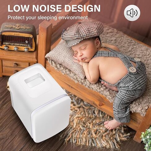 Simple Deluxe 4L/6 Can Mini Fridge, Portable Cooler & Warmer Freon-Free Refrigerator, Provide Compact Storage for Skincare, Beverage, Cosmetics, Bedroom, Office, Black in Kuwait