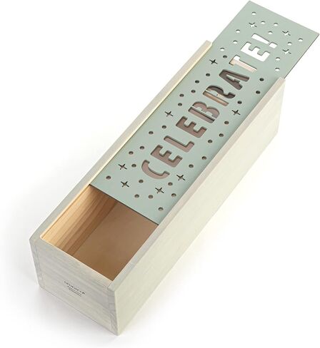 DEMDACO Pairs Well With Friends Olive Green 14 x 4.5 Pine Wood Wine Bottle Accessory Lantern in Kuwait