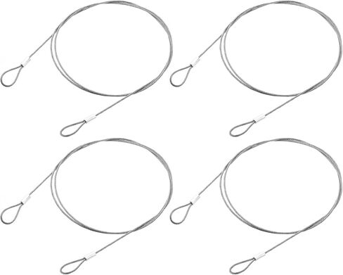 uxcell 4Pcs Lanyard Cable, 100mx1.5mm Stainless Steel Wire Cable with Vinyl Coated Loops Security Steel Cable for Connect Furniture Outdoor Travel, Silver in Saudi Arabia