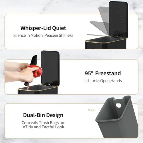 سلة مهملات الحمام المعدنية مع غطاء، سلة مهملات مكتبية رفيعة للمكتب القريب، سلة قمامة صغيرة لغرفة النوم بدون لمس 5 لتر/1.3 جالون مع دواسة قدم، أسود in Kuwait