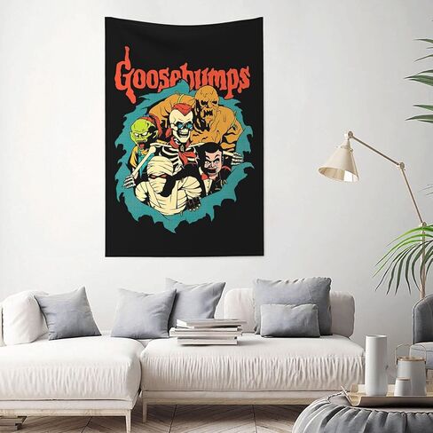 Goosebumps Monsters Goosebumps Logo الحفل بطانية نسيج جدار جبل ديكور جدار الفن نسيج موضوع لوازم الحفلات نسيج للأولاد هدايا المنزل غرفة نوم غرفة المعيشة النوم ديكور المنزل جدار ديكور النسيج in Kuwait