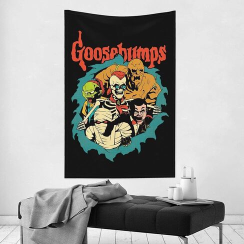 Goosebumps Monsters Goosebumps Logo الحفل بطانية نسيج جدار جبل ديكور جدار الفن نسيج موضوع لوازم الحفلات نسيج للأولاد هدايا المنزل غرفة نوم غرفة المعيشة النوم ديكور المنزل جدار ديكور النسيج in Kuwait