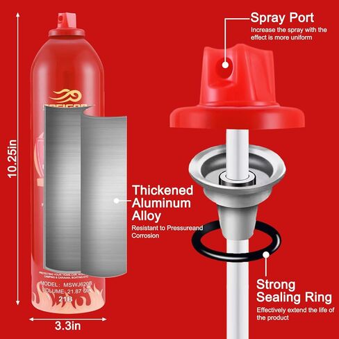 طفاية حريق مع دعامة - طفاية حريق 4 في 1 للمنزل، طفاية حريق محمولة للسيارة، طفاية حريق مائية من النوع A/B/C/K للقارب (620 مل) (عبوتان) in Kuwait