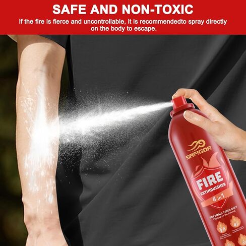 طفاية حريق مع دعامة - طفاية حريق 4 في 1 للمنزل، طفاية حريق محمولة للسيارة، طفاية حريق مائية من النوع A/B/C/K للقارب (620 مل) (عبوتان) in Kuwait