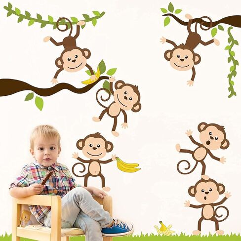 Monkey Business Wall Decal Jungle Fun 17 pcs - Rooms and Stickers in Kuwait