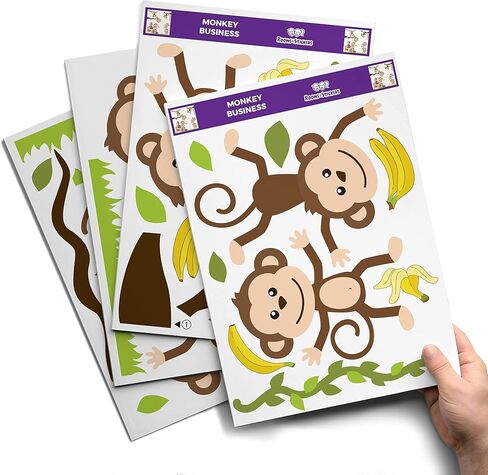 Monkey Business Wall Decal Jungle Fun 17 pcs - Rooms and Stickers in Kuwait