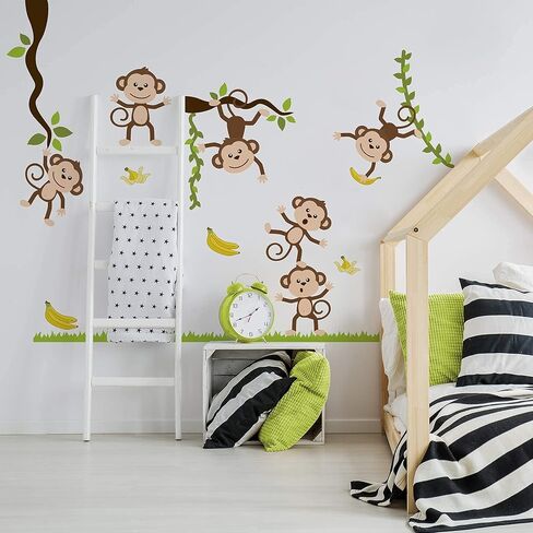 Monkey Business Wall Decal Jungle Fun 17 pcs - Rooms and Stickers in Kuwait